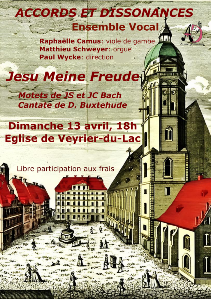bach Dimanche 13 avril, 18h, Eglise de Veyrier-du-lac